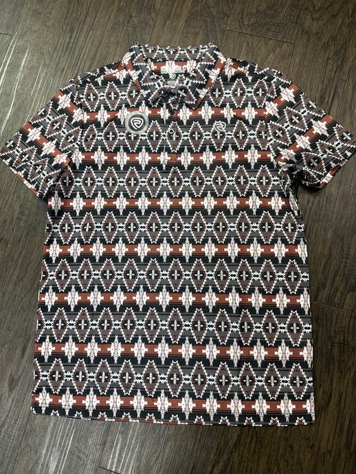 Rock&roll Men’s Aztec Printed Polo
