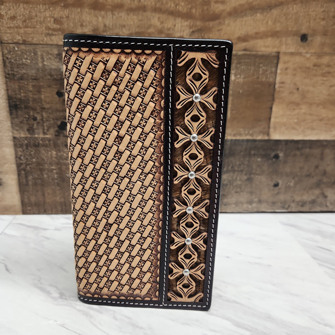 Genuine Leather Wallet -Crosses
