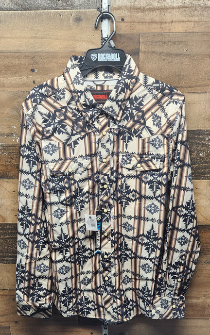 R&R Aztec Ripstop Snap - Natural