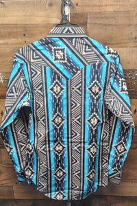 R&R Aztec Woven Snap  - Turquoise