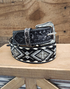 Nocona Belt - White Cross