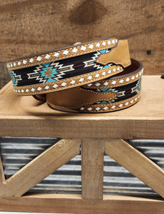 Ariat Men's Belt - Geometric/Blue