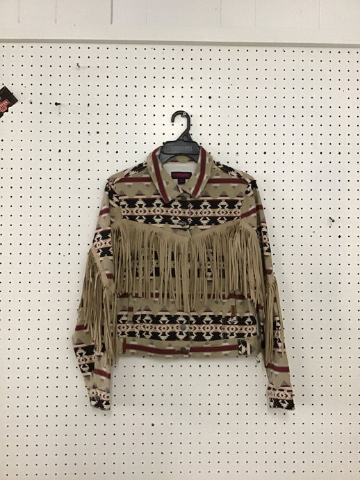 Rock and Roll woman’s Jacket taupe - beige -Aztec pattern