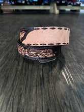 Load image into Gallery viewer, 3D Mens Brown Tooled Engraved Belt
