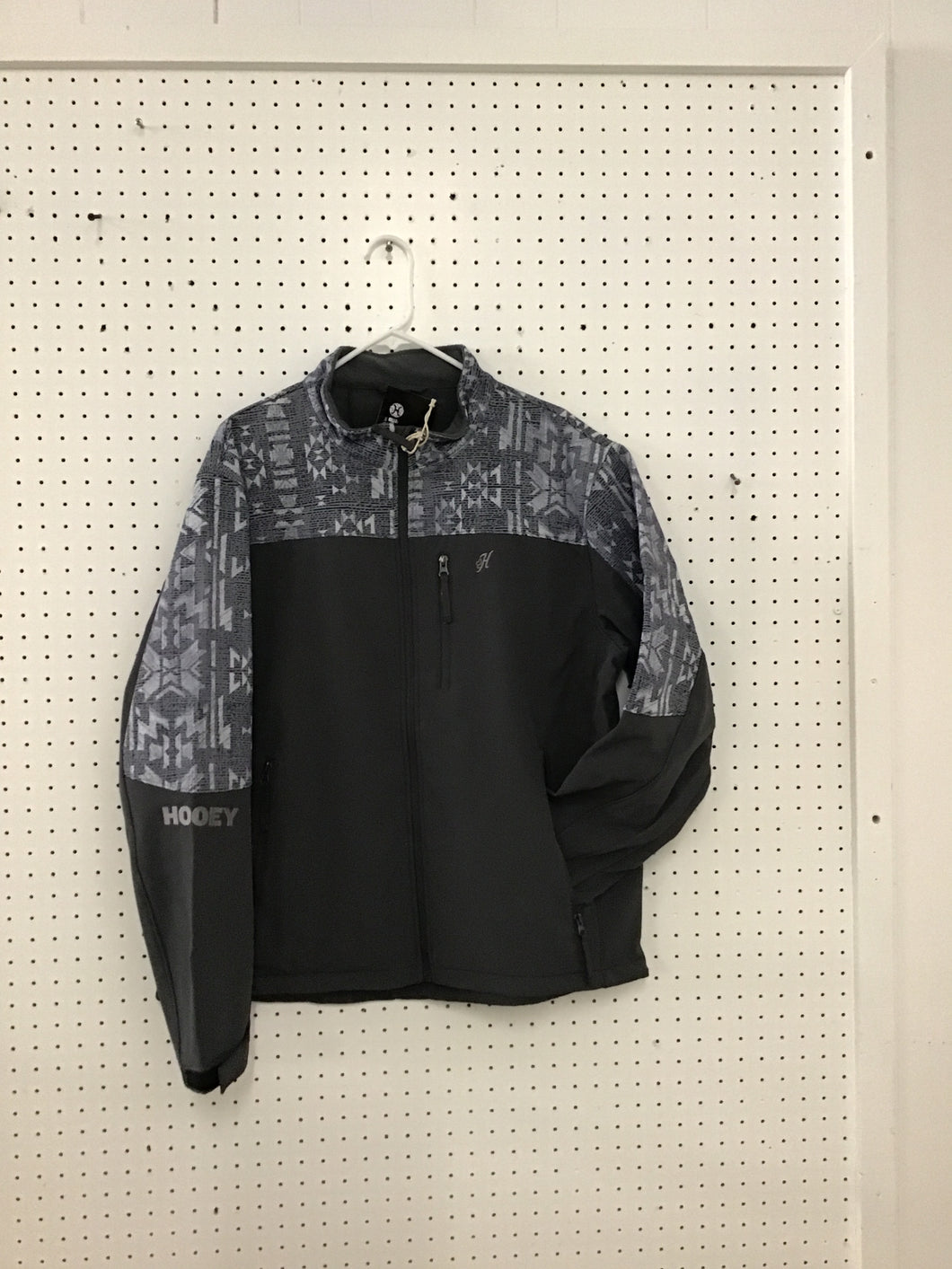 Hooey Softshell Jacket Mens - Grey/white pattern