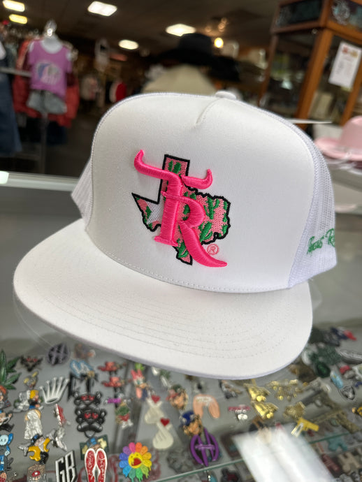 Pink Cactus - White/White