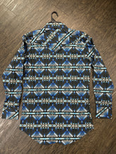 Load image into Gallery viewer, Rock&amp;roll Men’s Ls 2 Pkt Aztec Navy Shirt