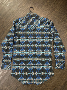 Rock&roll Men’s Ls 2 Pkt Aztec Navy Shirt