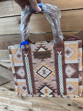 Load image into Gallery viewer, Wrangler Aztec Pattern Dual Sided Print -Tote- Light Brown