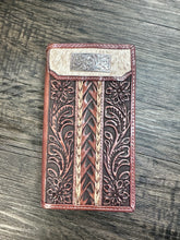 Load image into Gallery viewer, 3D Western Wallet Mens Rodeo Braided Horsehair Brown