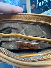 Load image into Gallery viewer, Wrangler Leather Fringe Jean Denim Pocket Crossbody - Light Brown