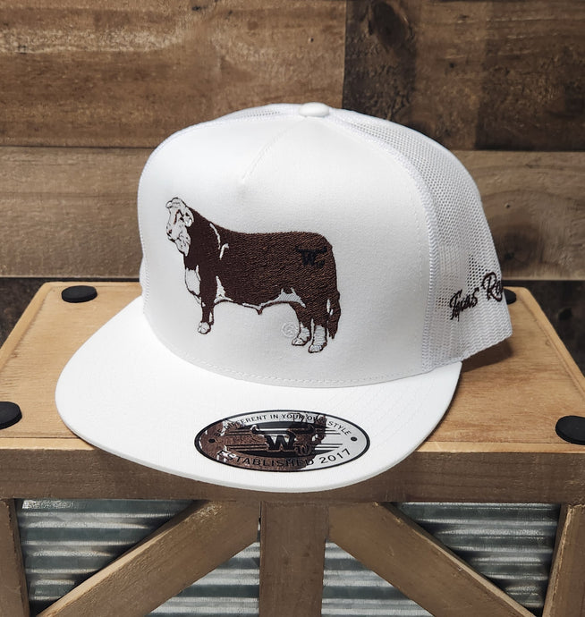 Brown Bull - White/White