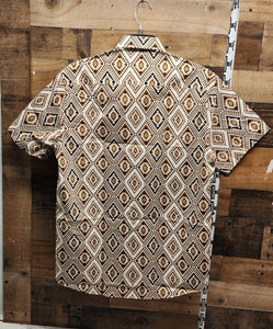 TR Brown Diamond Men's Shirt - Beige/Brown