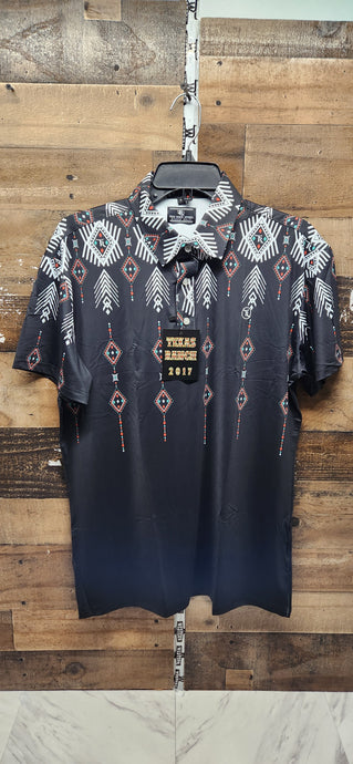 Texas Ranch Polo Shirt - Black
