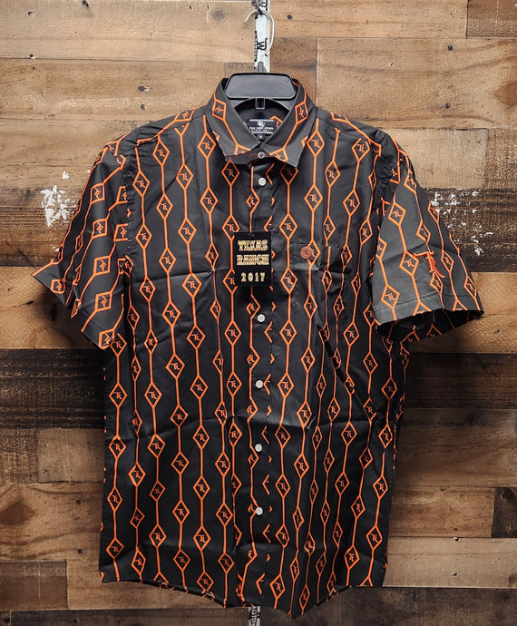 Texas Ranch Shirt Man's - Orange/Black