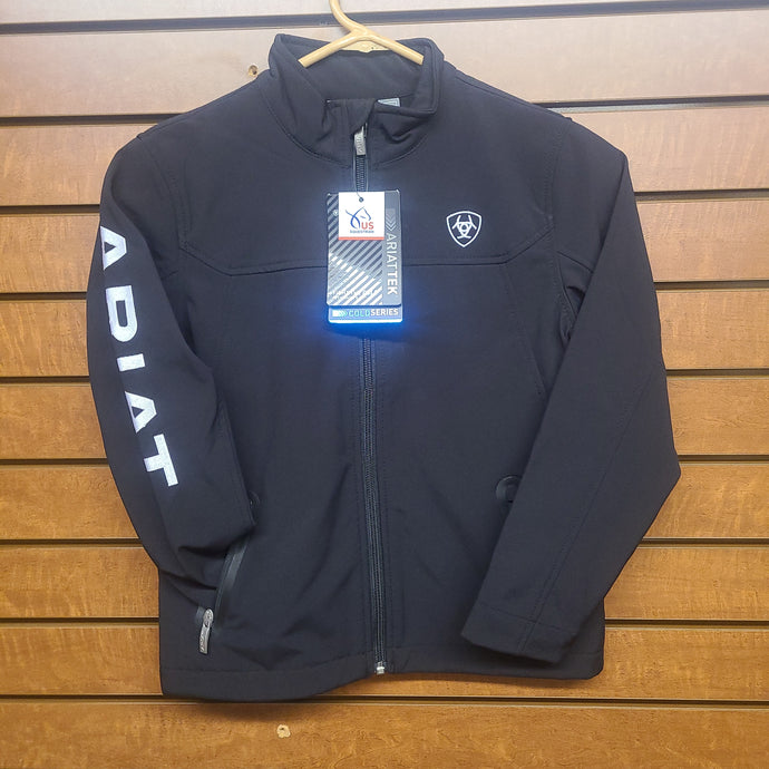 Ariat Girls New Team Softshell Jacket - Black with White Letters