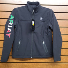 Load image into Gallery viewer, Ariat Unisex Youth New Team Softshell Mexico Wtr Rstnt Jacket - Black