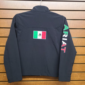 Ariat Unisex Youth New Team Softshell Mexico Wtr Rstnt Jacket - Black