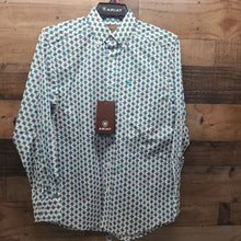 Load image into Gallery viewer, Ariat Men’s Derek Western Shirt - Turquoise Geo Print / White