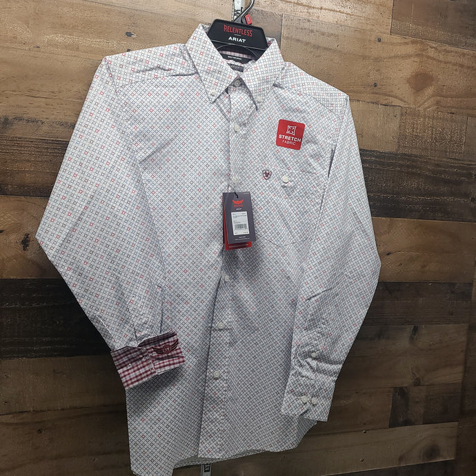 Ariat Men’s Obdurate Stretch Classic Fit Shirt - White