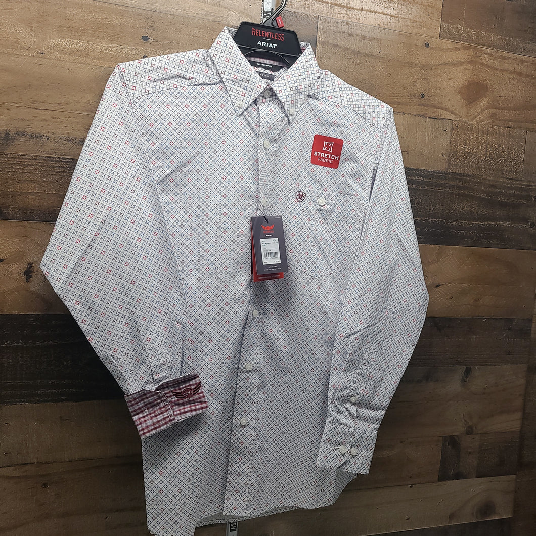 Ariat Men’s Obdurate Stretch Classic Fit Shirt - White