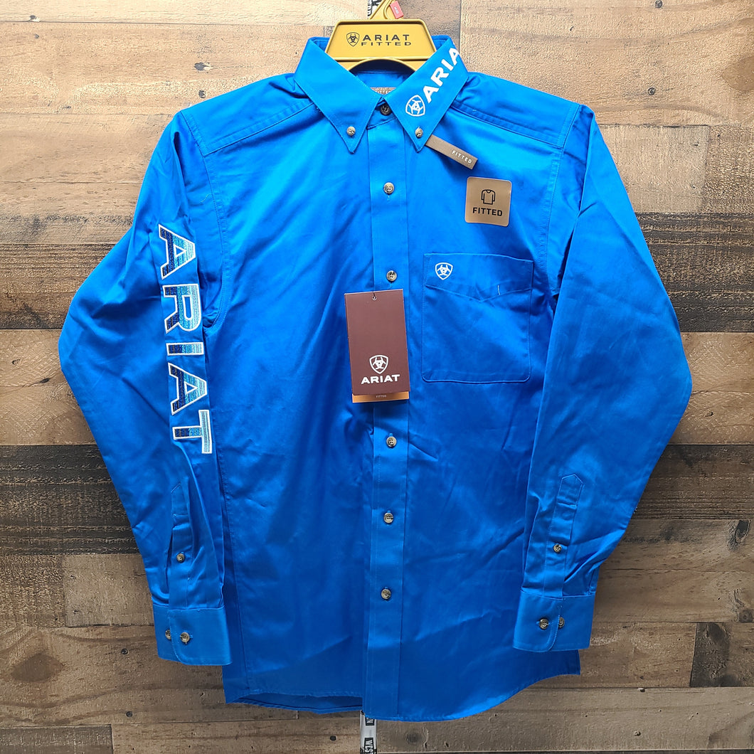 Ariat Men’s Twill Fitted Shirt - Directoire Blue/Stripe