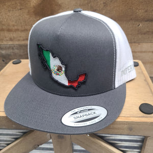 Mexican Flag Map - Grey/White
