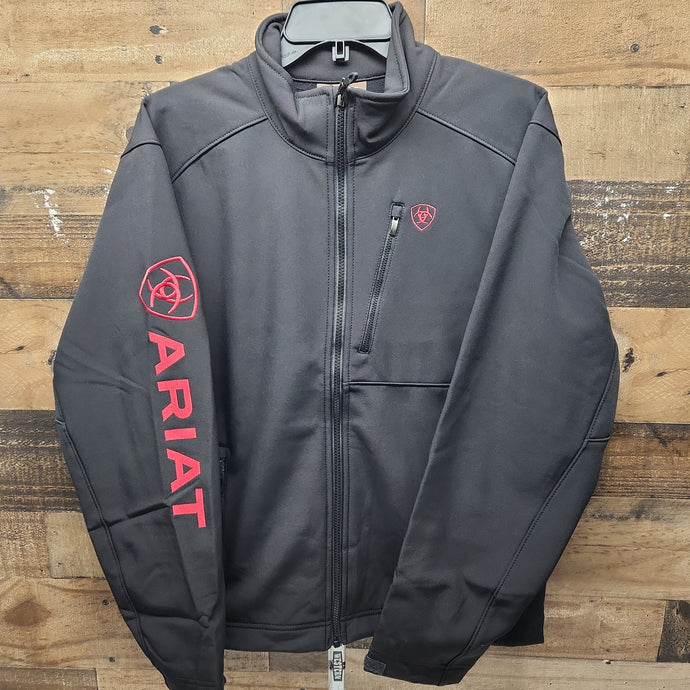 Ariat Men's Logo 2.0 Softshell Jacket - Black/Red Indpdt Smu