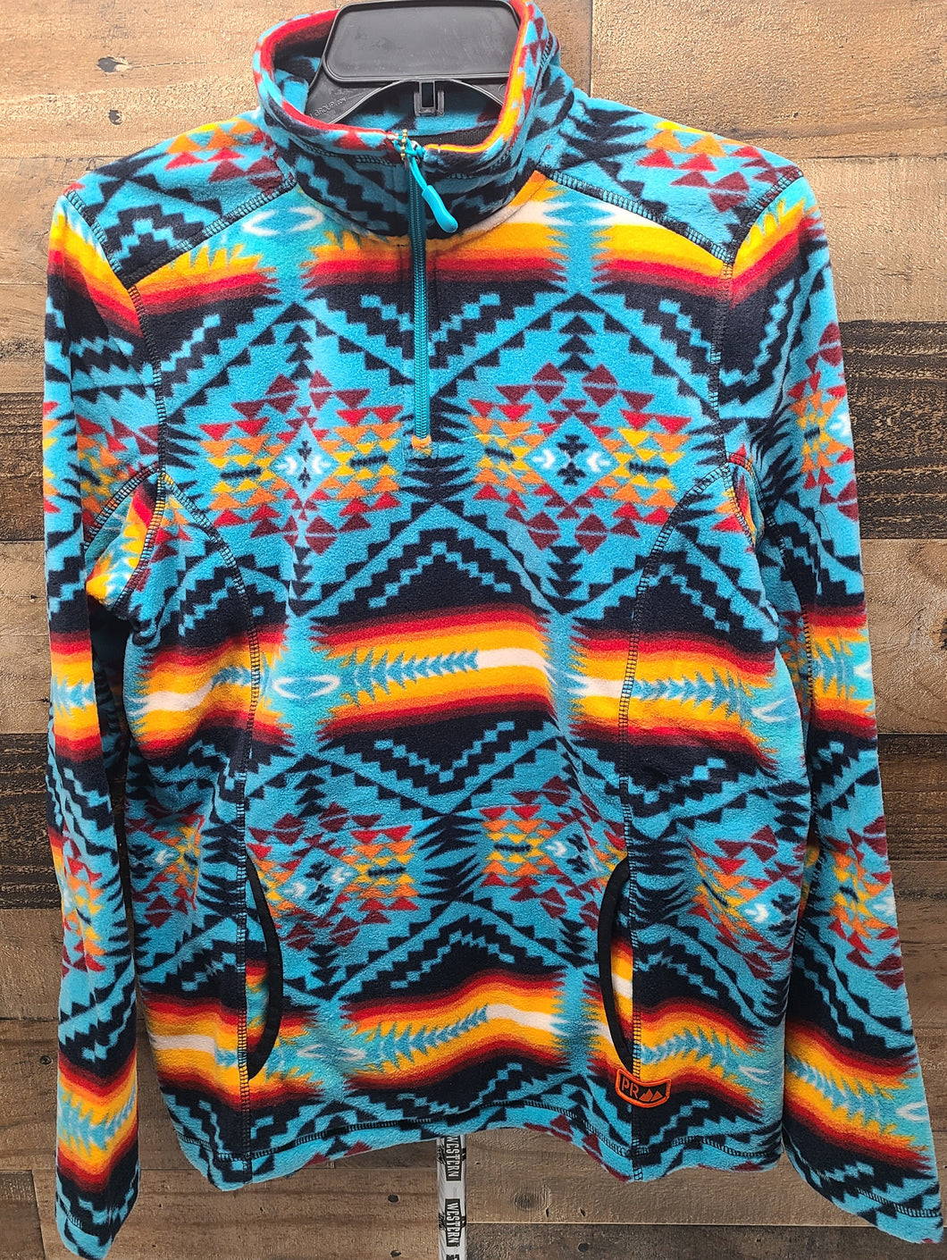 Powder River Women’s Aztec Fleece Pullover Sweater Teal