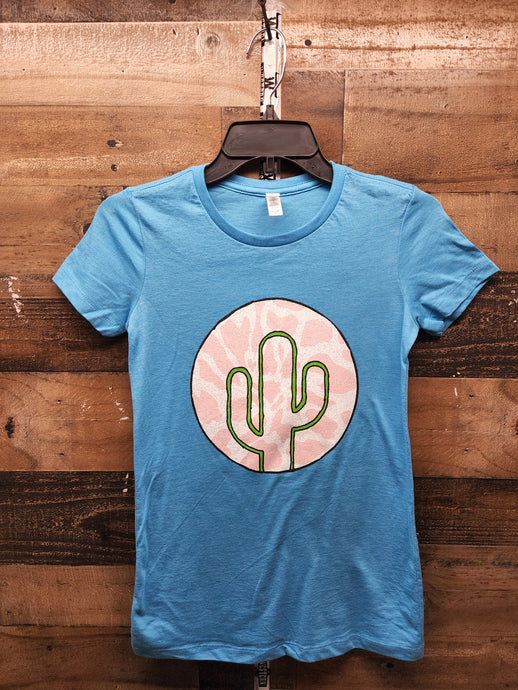 Tekila Women's Cactus T-Shirt-Turquoise
