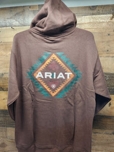 Ariat Men's Southwest Leather Sweatshirt - Chestnut