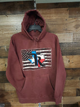 Load image into Gallery viewer, TR Unisex Federal and USA Flag Hoodie - Maroon