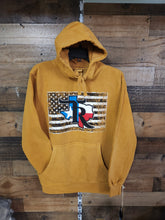 Load image into Gallery viewer, TR Unisex Federal and USA Flag Hoodie - Mustard