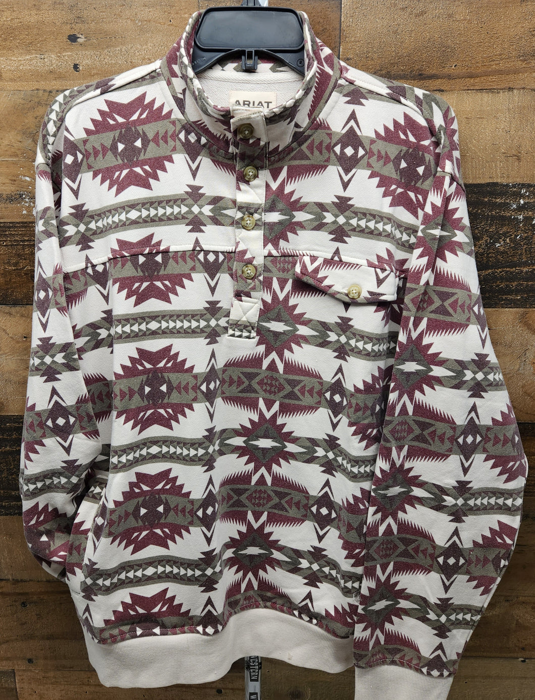 Ariat Men’s Printed Overdyed Washed Sweater - Pure Cashmere Southwest