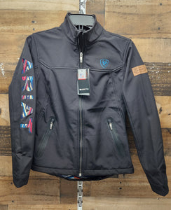 Ariat Women’s Team Logo Softshell Chimayo Jacket - Black/New Mexico Navy Print