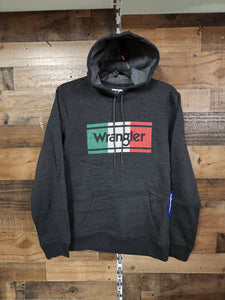 Wrangler Men’s Mexican Flag Colors Hoodies -Dark Grey