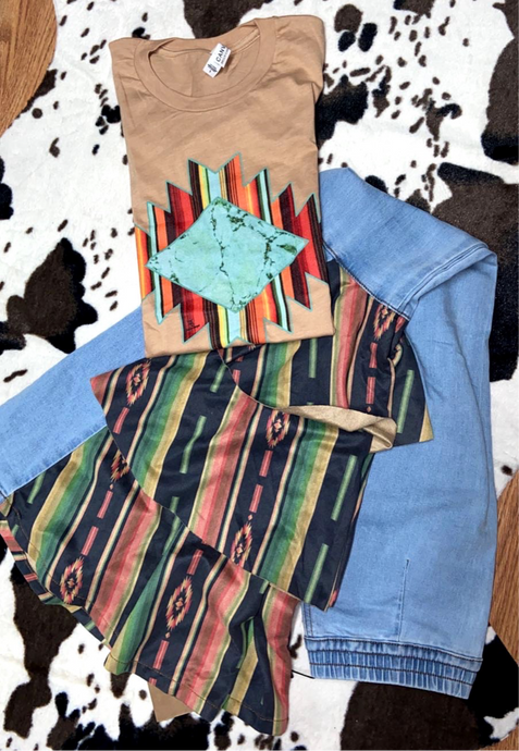 WW Women's Diamond Marble Serape T-Shirt / Beige