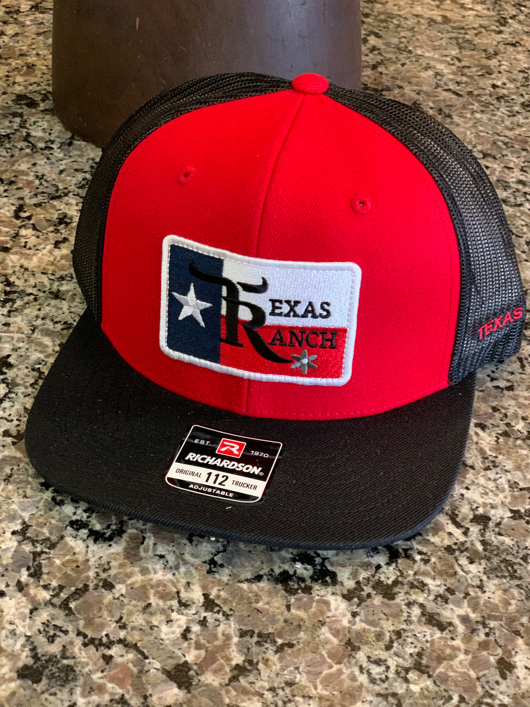 White TX Flag R - Black/Red/Black
