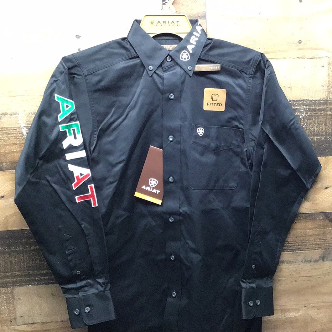 Ariat Men’s Twill Fitted Shirt - Black/Mexico