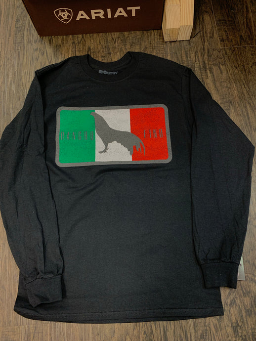 Rancho Fino Men's Rooster Long Sleeve - Black