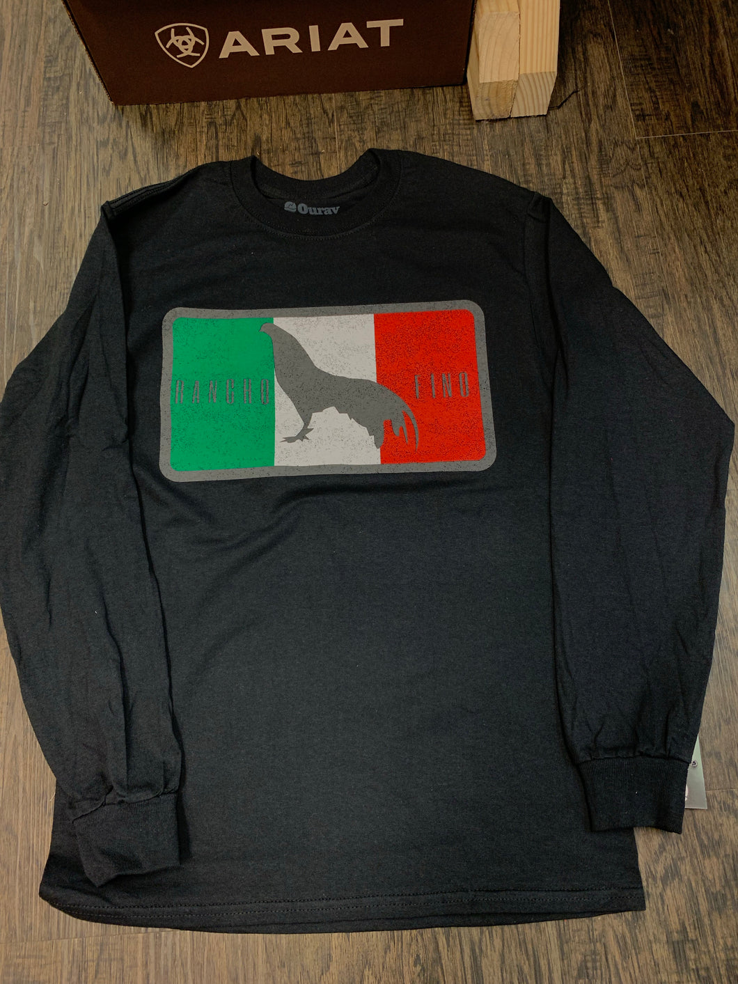 Rancho Fino Men's Rooster Long Sleeve - Black