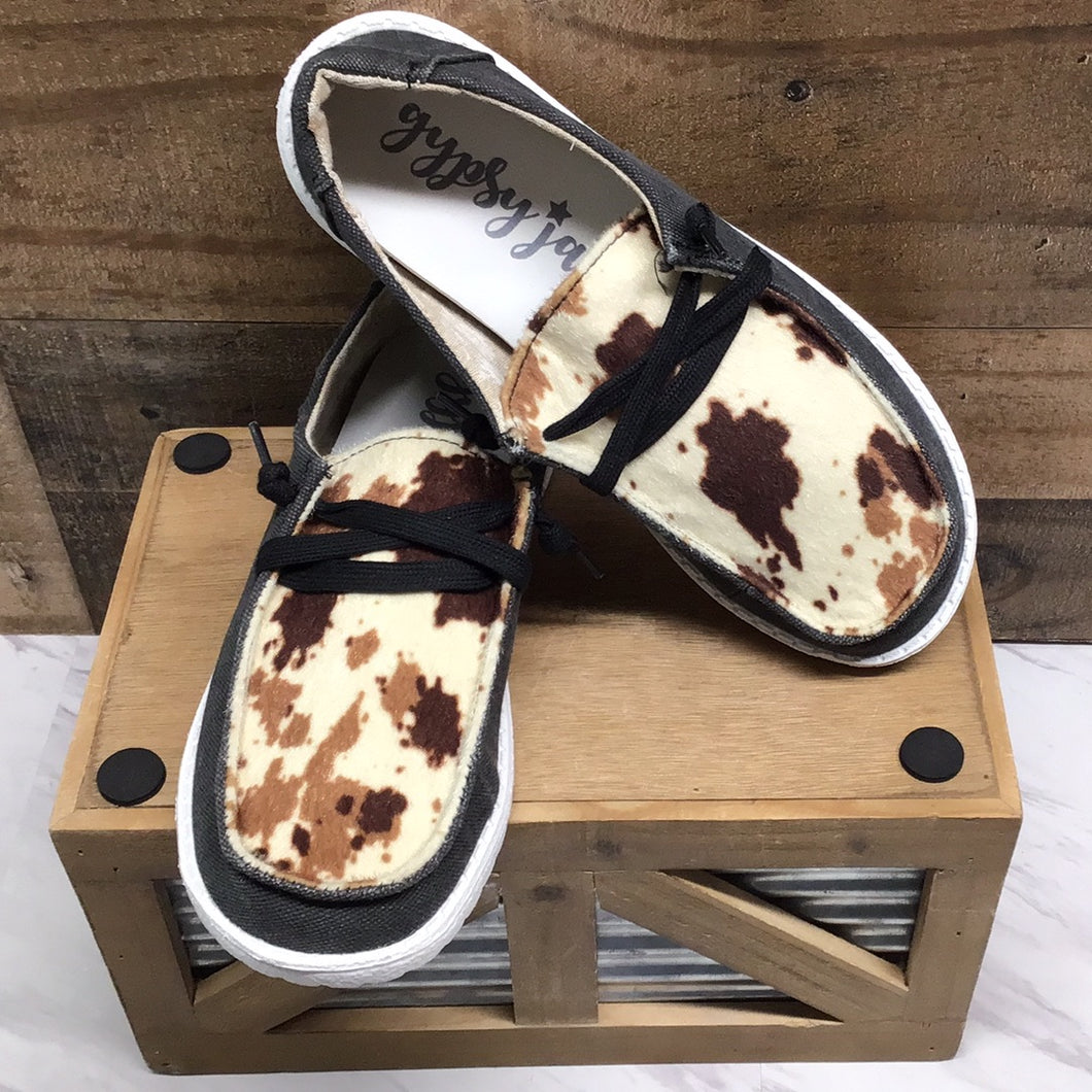 Gypsy Jazz Women’s Shoes Cow Print/Mooma Black