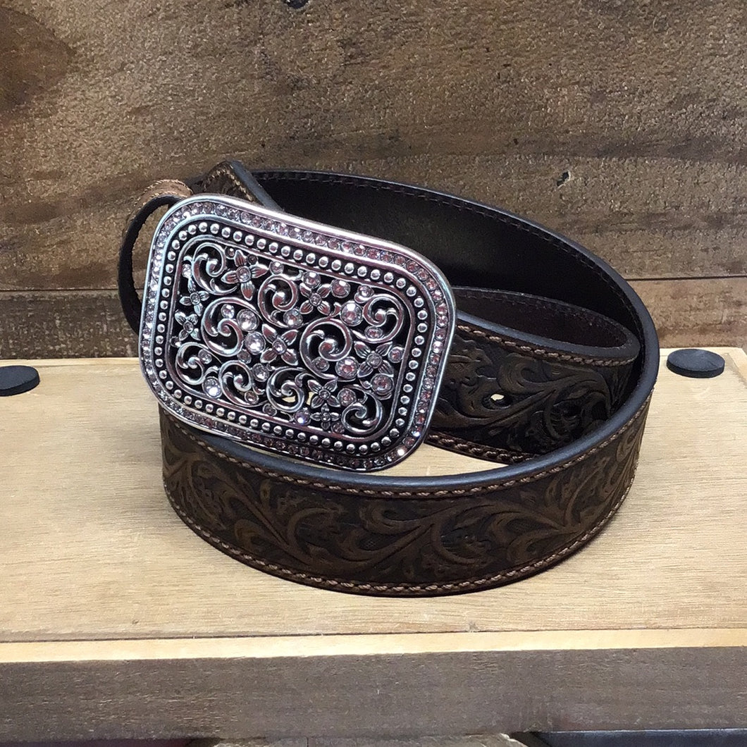 Ariat Women’s Belt - Floral Tooled Leather